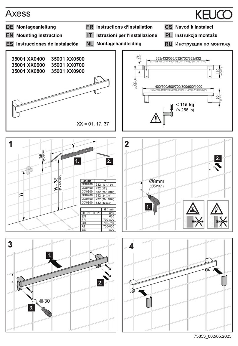 KEUCO Axess 35001 0400 Series Mounting instruction KEUCO Axess 35001 0400 Series Mounting instruction