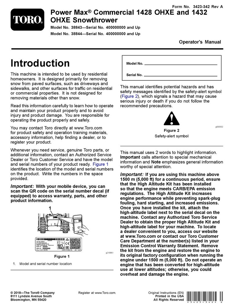 Toro Power Max 1432 OHXE Operator's manual