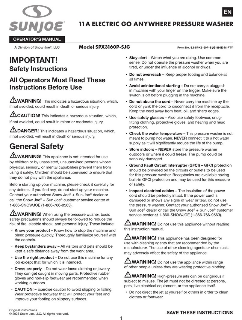 SNOWJOE SUNJOE SPX3160P-SJG User manual
