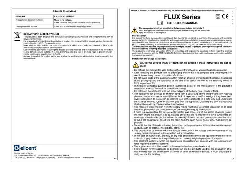 Elicent FLUX Series instruction manual