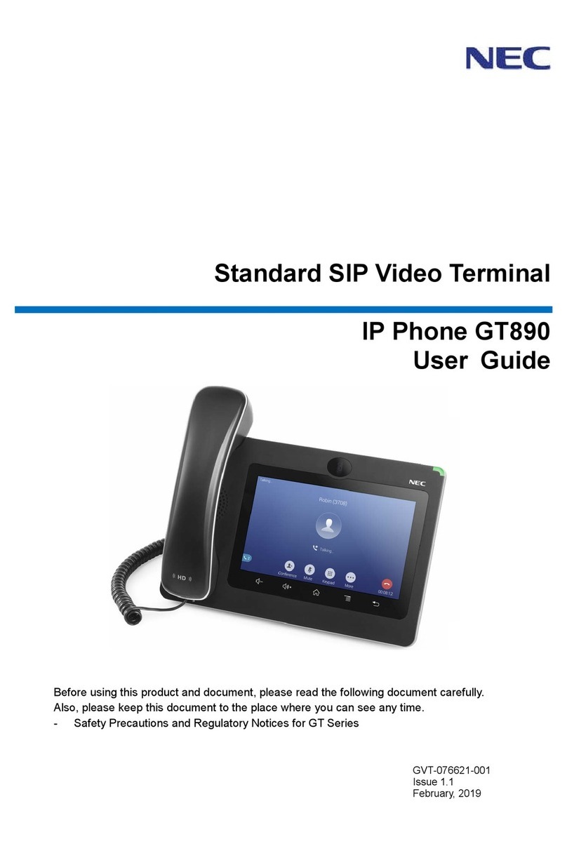 NEC UNIVERGE GT890 User manual