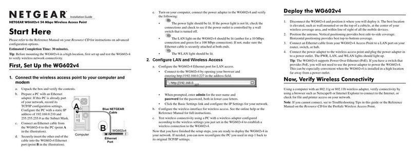 NETGEAR WG602v4 - Wireless Access Point Manual