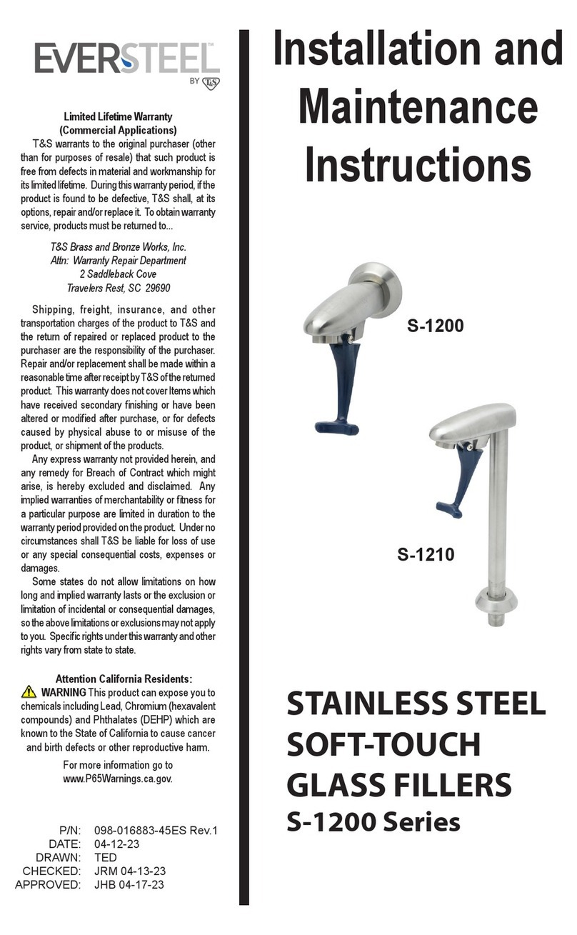 T&S EVERSTEEL S-1200 Series Installation and maintenance instructions T&S EVERSTEEL S-1200 Series Installation and maintenance instructions