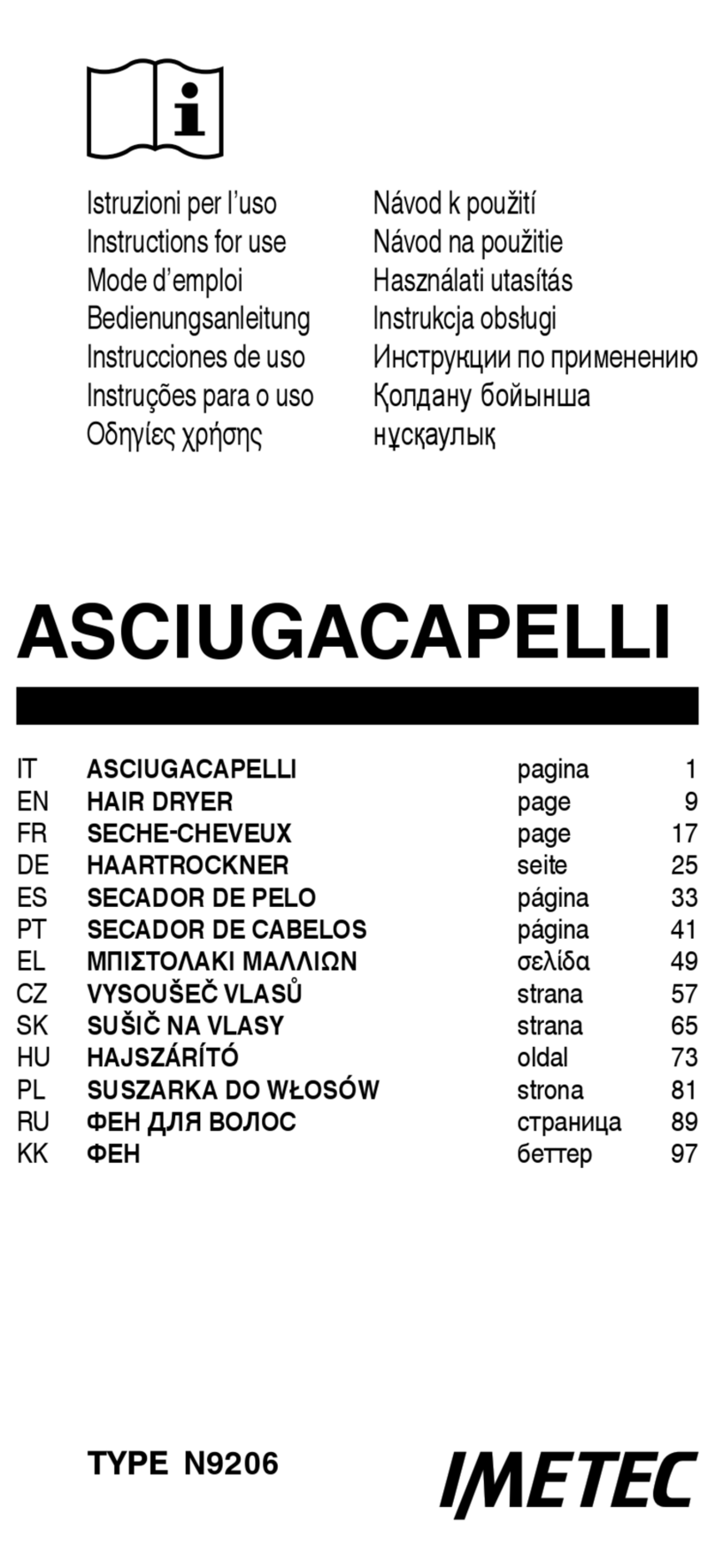 Imetec N9206 User manual