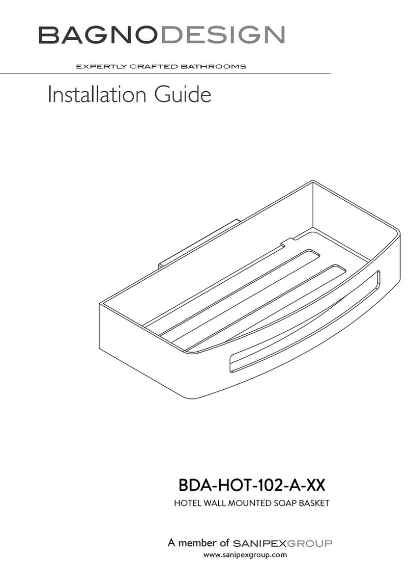 Sanipex BAGNODESIGN BDA-HOT-102-A Series installation guide Sanipex BAGNODESIGN BDA-HOT-102-A Series installation guide