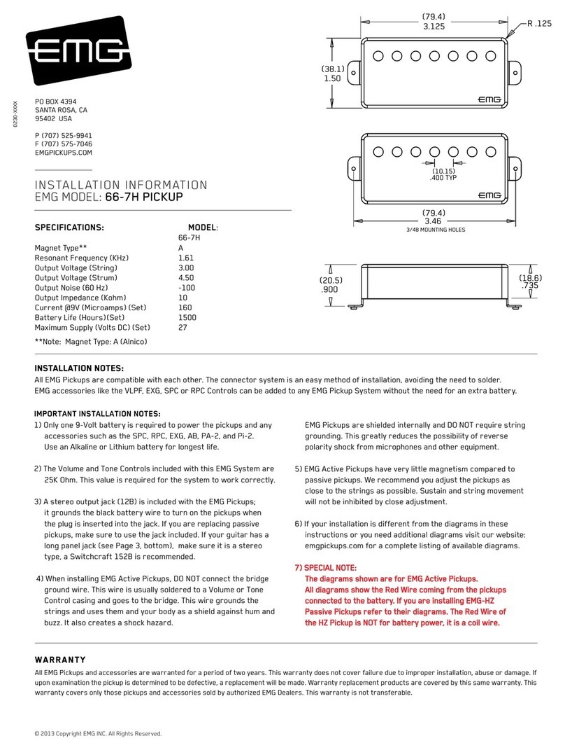 EMG 66-7H PICKUP Installation information