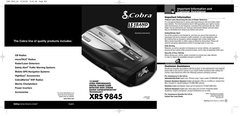 Cobra 15 BAND ULTRA XRS 9845 User manual
