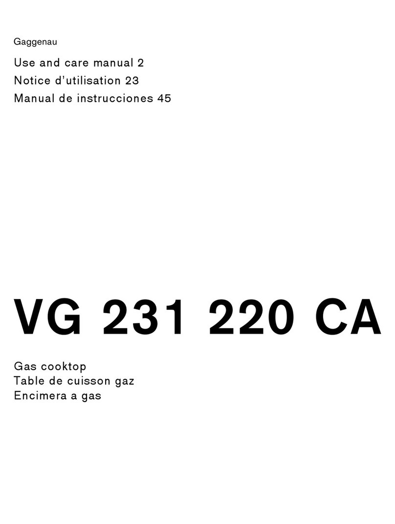 Gaggenau VG 231 220 CA use and care manual
