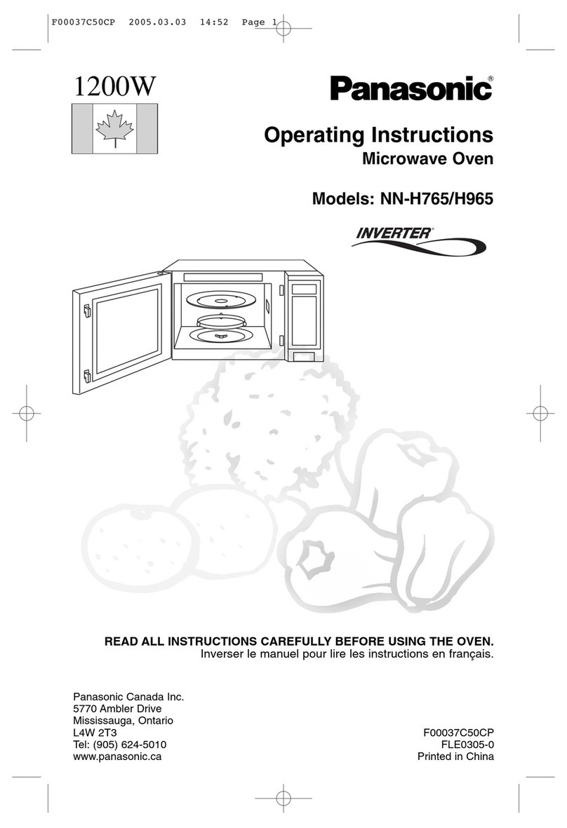 Panasonic inverter NN-H765 operating instructions