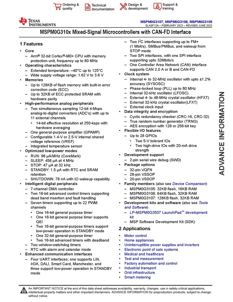 Texas Instruments MSPM0G310 Series User manual