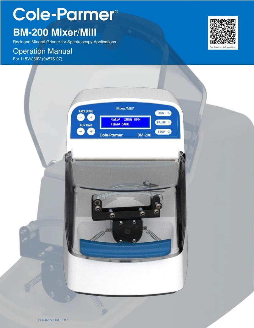 Cole Parmer BM-200 Mixer/Mill User manual