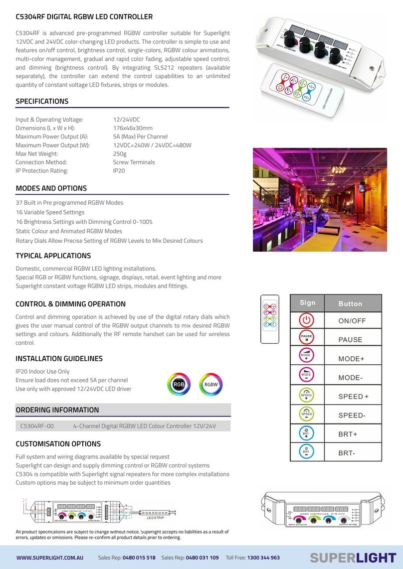 SuperLightingLED C5304RF quick start guide