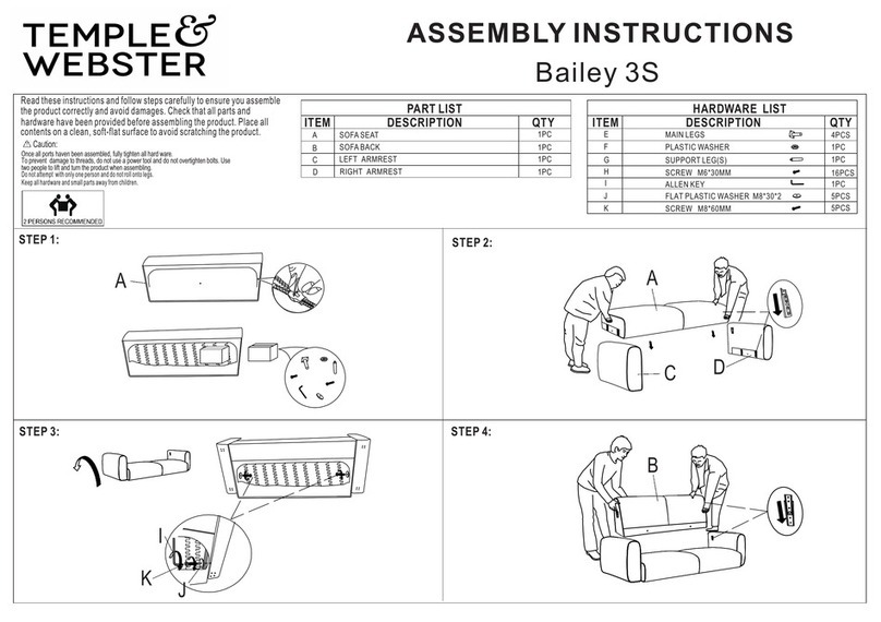 TEMPLE & WEBSTER Bailey 3S Assembly instructions TEMPLE & WEBSTER Bailey 3S Assembly instructions