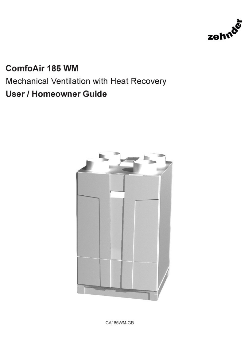 Zehnder Rittling ComfoAir 185 WM User/Homeowner Guide Zehnder Rittling ComfoAir 185 WM User/Homeowner Guide