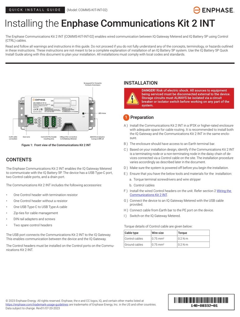 enphase COMMS-KIT-INT-02 Quick install guide