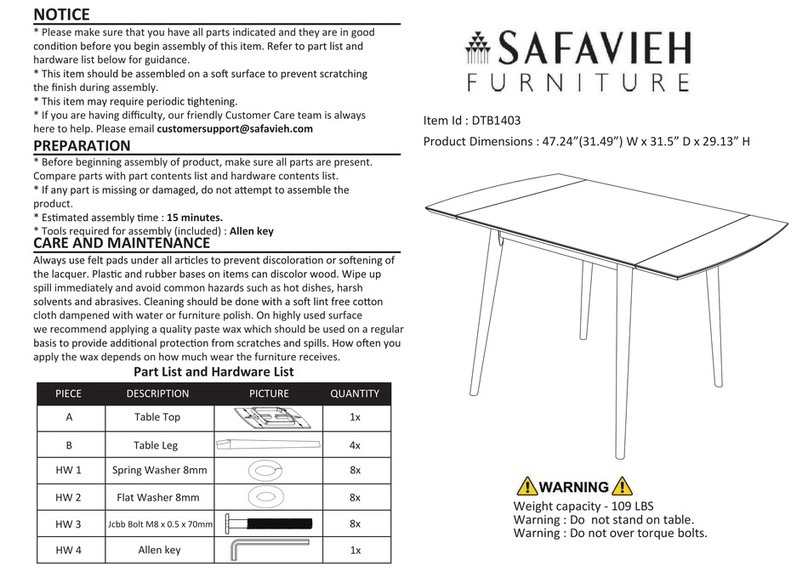 Safavieh Furniture DTB1403 manual