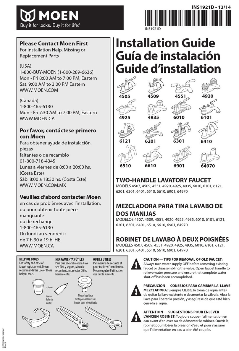 Moen 4505 4935 6010 6101 4509 User manual