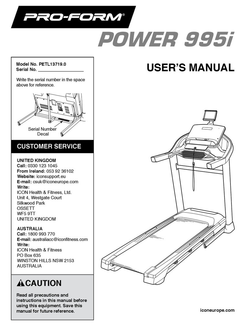 ICON Pro-Form POWER 995i User manual