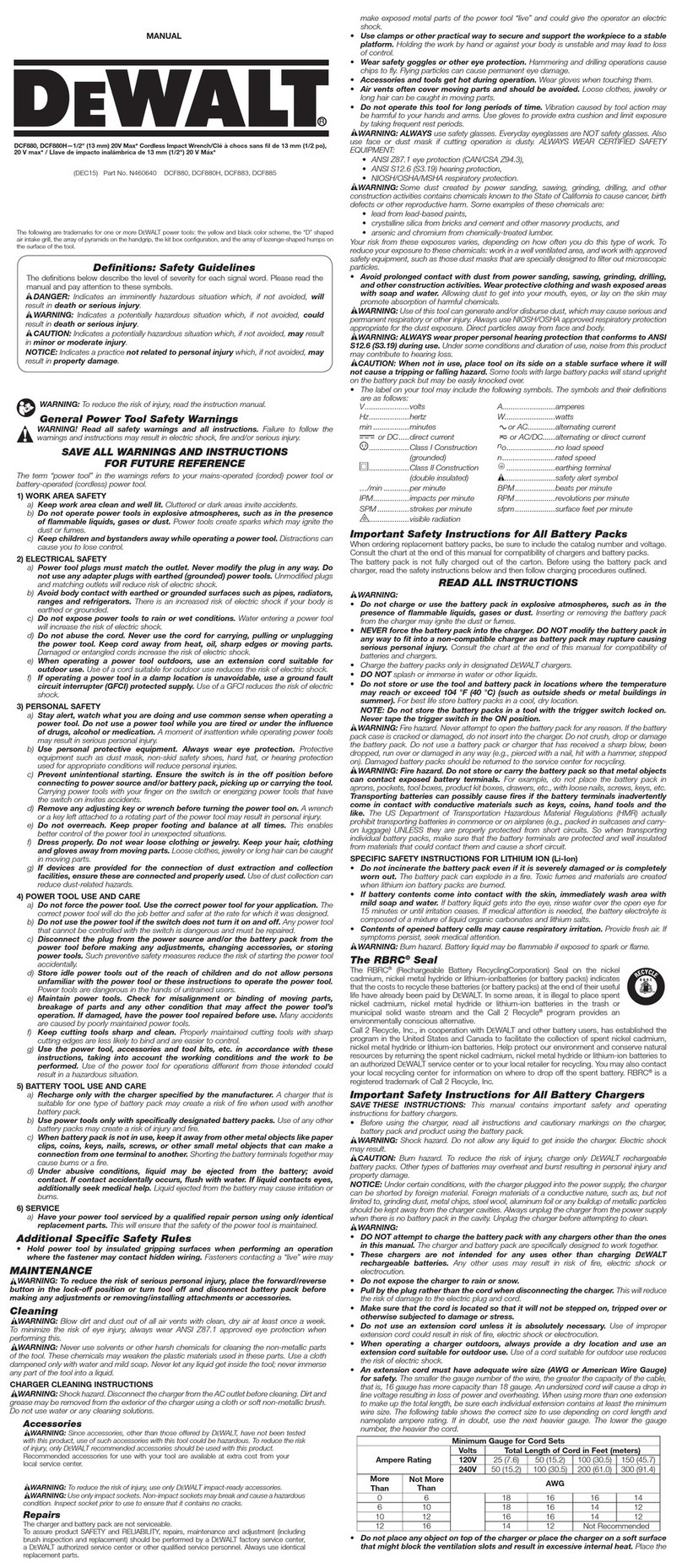 DeWalt DCF880 User manual
