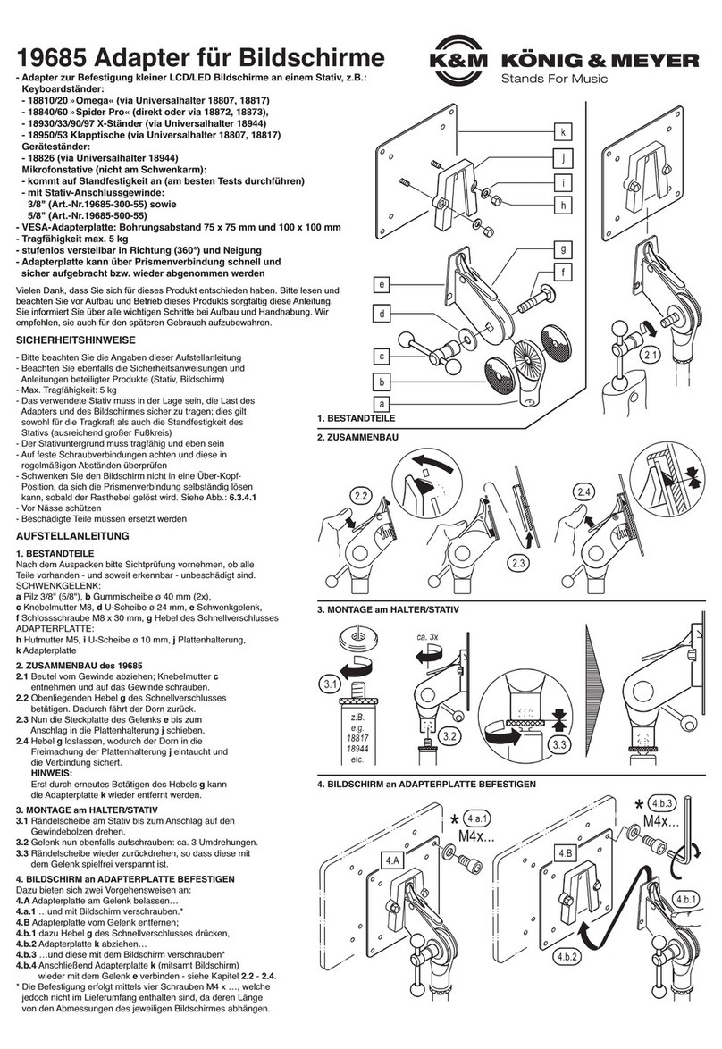 Konig & Meyer 19685 quick start guide Konig & Meyer 19685 quick start guide