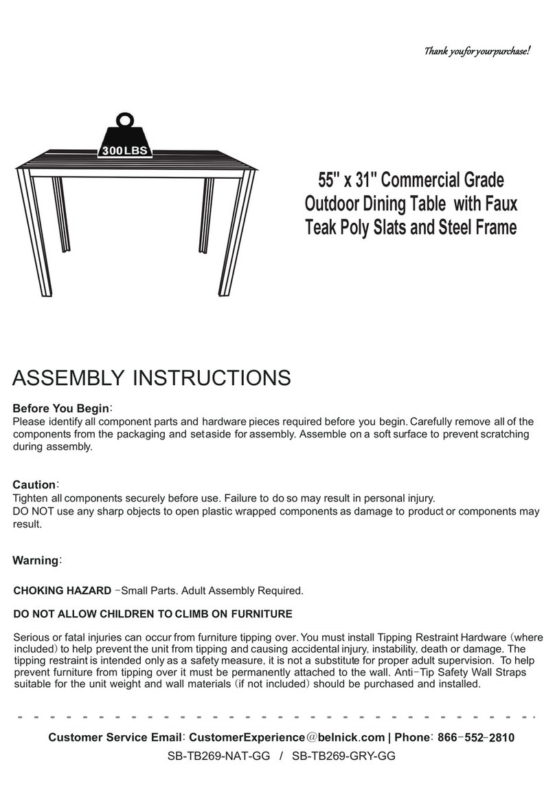 Belnick SB-TB269-NAT-GG Assembly instructions