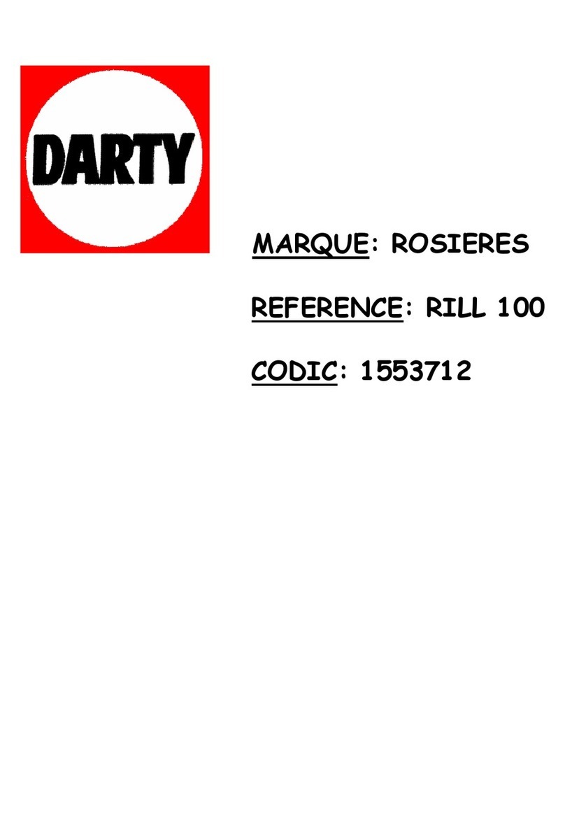 ROSIERES RILL 100 H/C User instructions