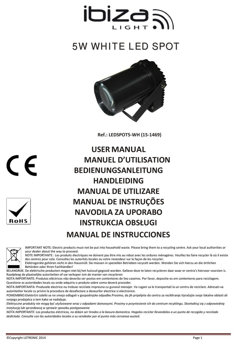 Ibiza LEDSPOT5-WH user manual