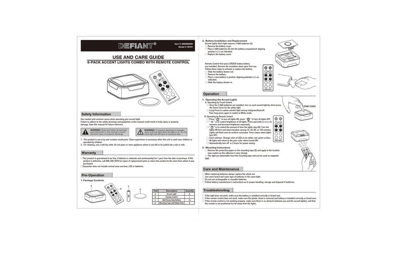 Defiant 90101 Use and care guide Defiant 90101 Use and care guide