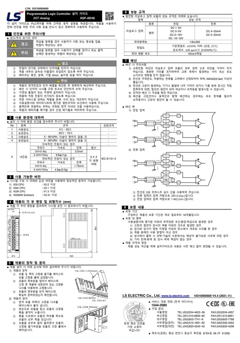 LS ELECTRIC XGF-AD4S User manual
