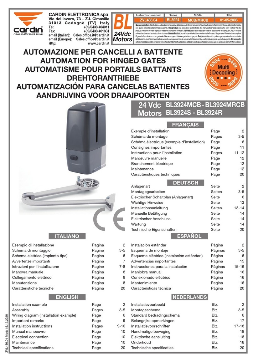 Riello Elettronica cardin BL3924 Series instructions Riello Elettronica cardin BL3924 Series instructions