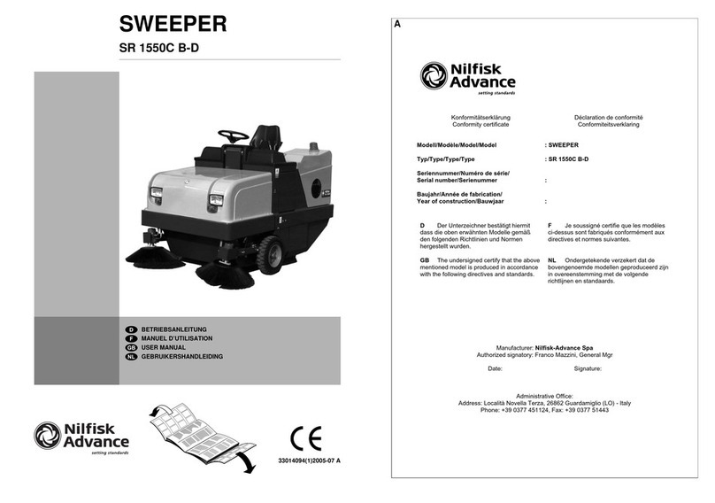 Nilfisk-Advance SR 1550C B-D User manual