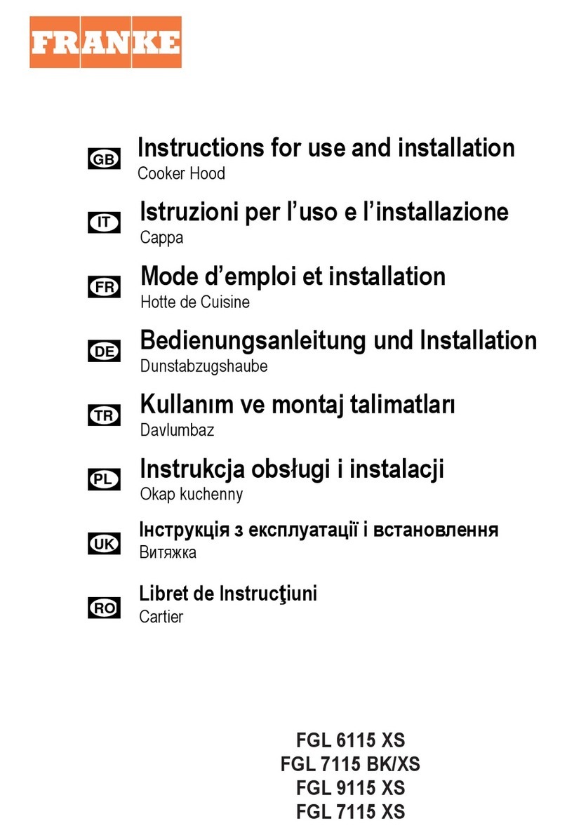 Franke FGL 6115 XS Instructions for use and installation