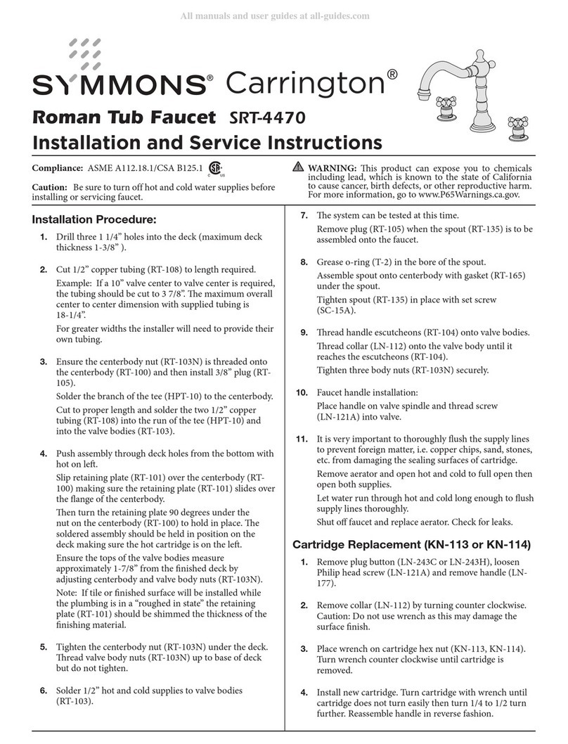 Symmons Carrington SRT-4470 Quick guide