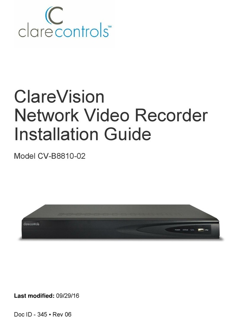 Clare Controls ClareVision CV-B8810-02 installation guide