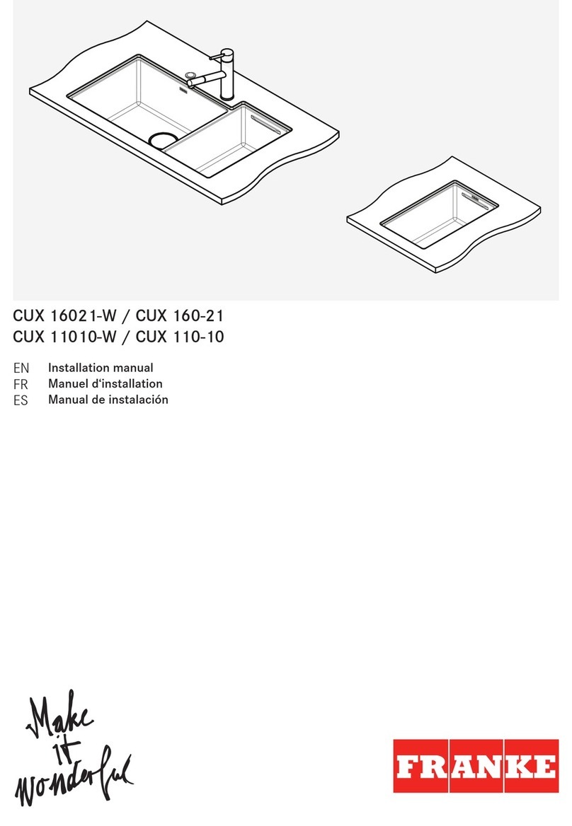 Franke CUX 16021-W installation manual Franke CUX 16021-W installation manual
