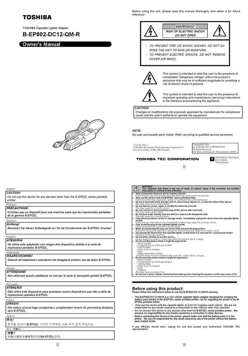 Toshiba B-EP802-DC12-QM-R owner's manual