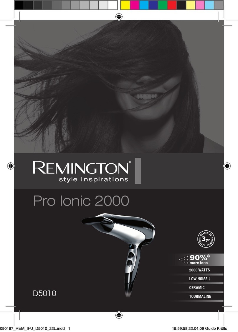 Remington Pro Ionic 2000 instruction manual