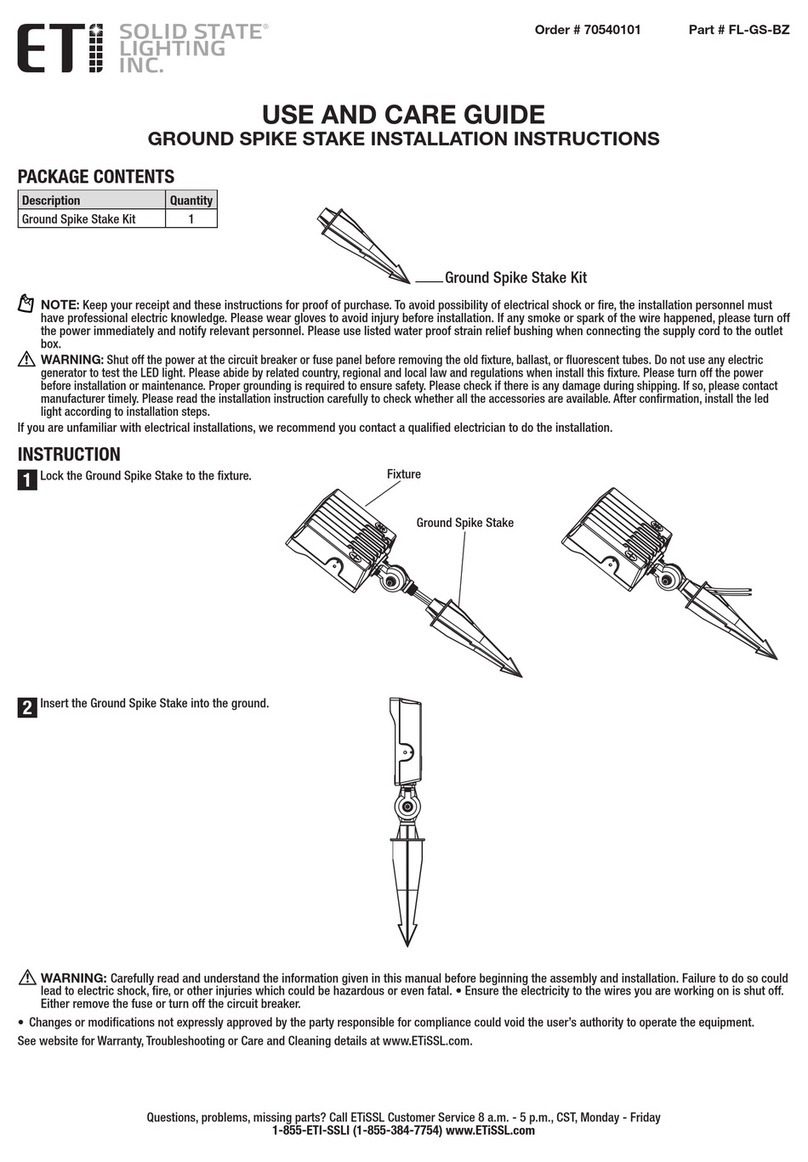 ETI FL-GS-BZ Use and care guide
