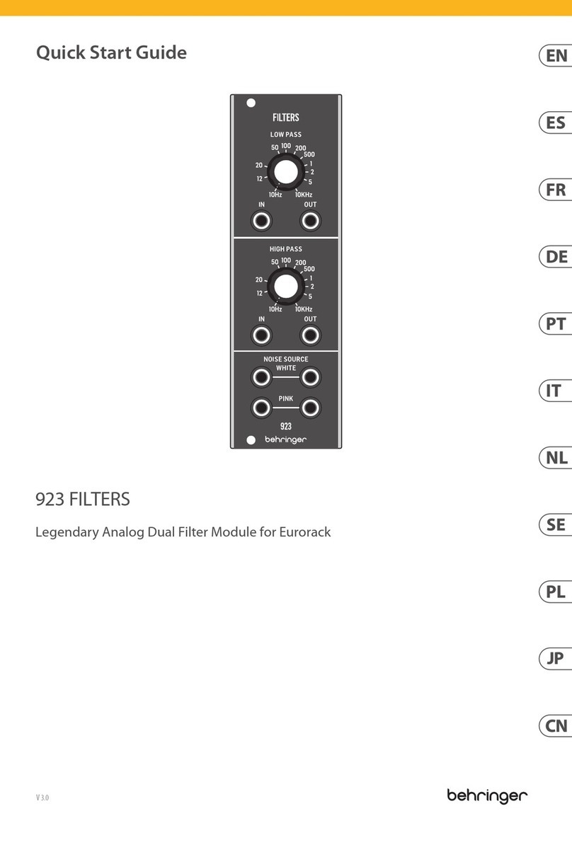 Behringer 923 FILTERS quick start guide