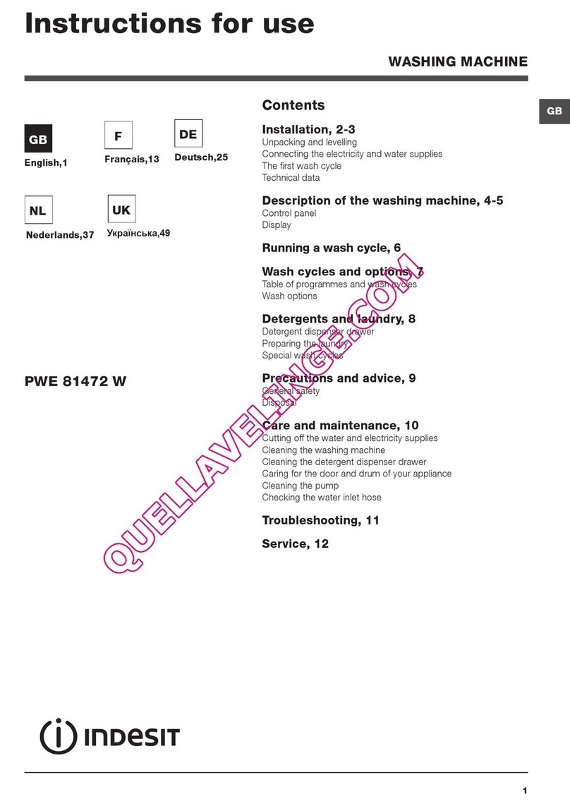 Indesit PWE 81472 W Instructions for use