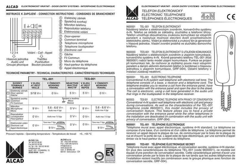 Alcad TEL-001 User manual