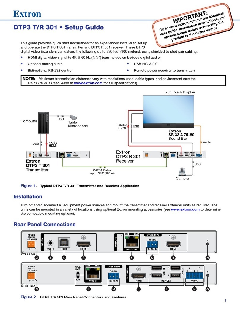 Extron electronics DTP3 T/R 301 User manual