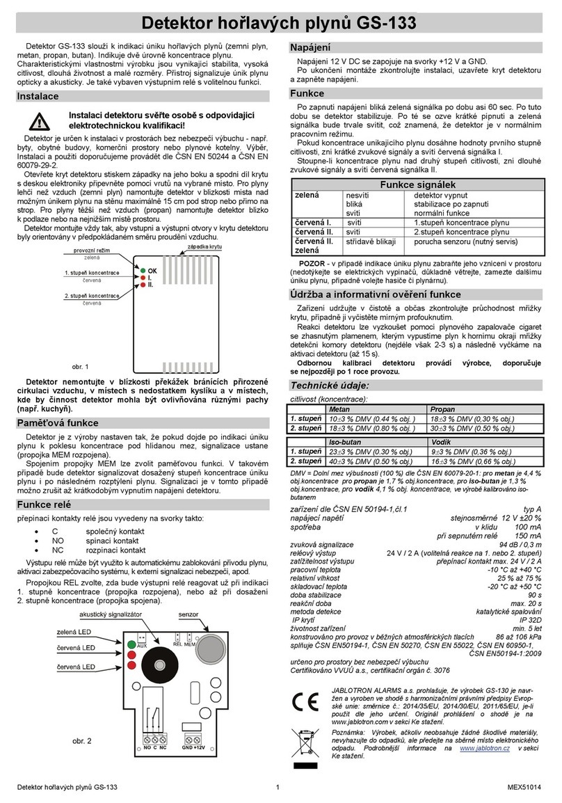 jablotron GS-133 quick start guide