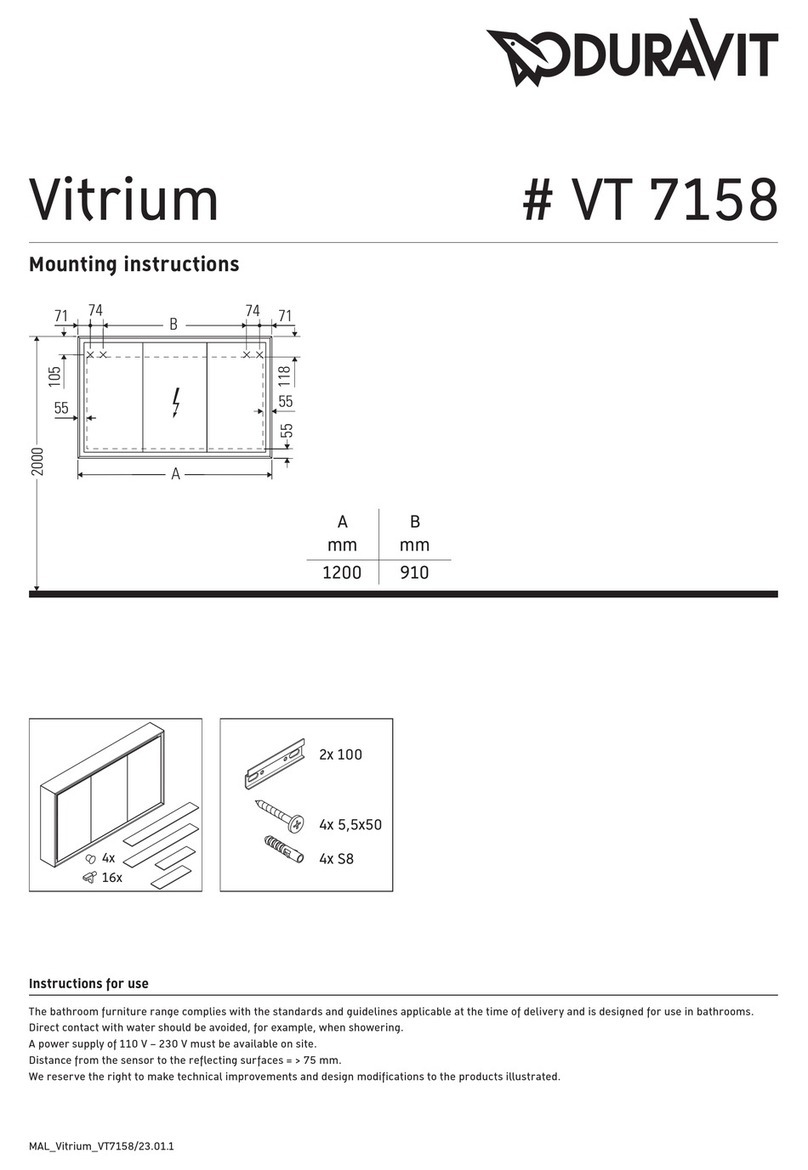 DURAVIT Vitrium VT 7158 Mounting instructions DURAVIT Vitrium VT 7158 Mounting instructions