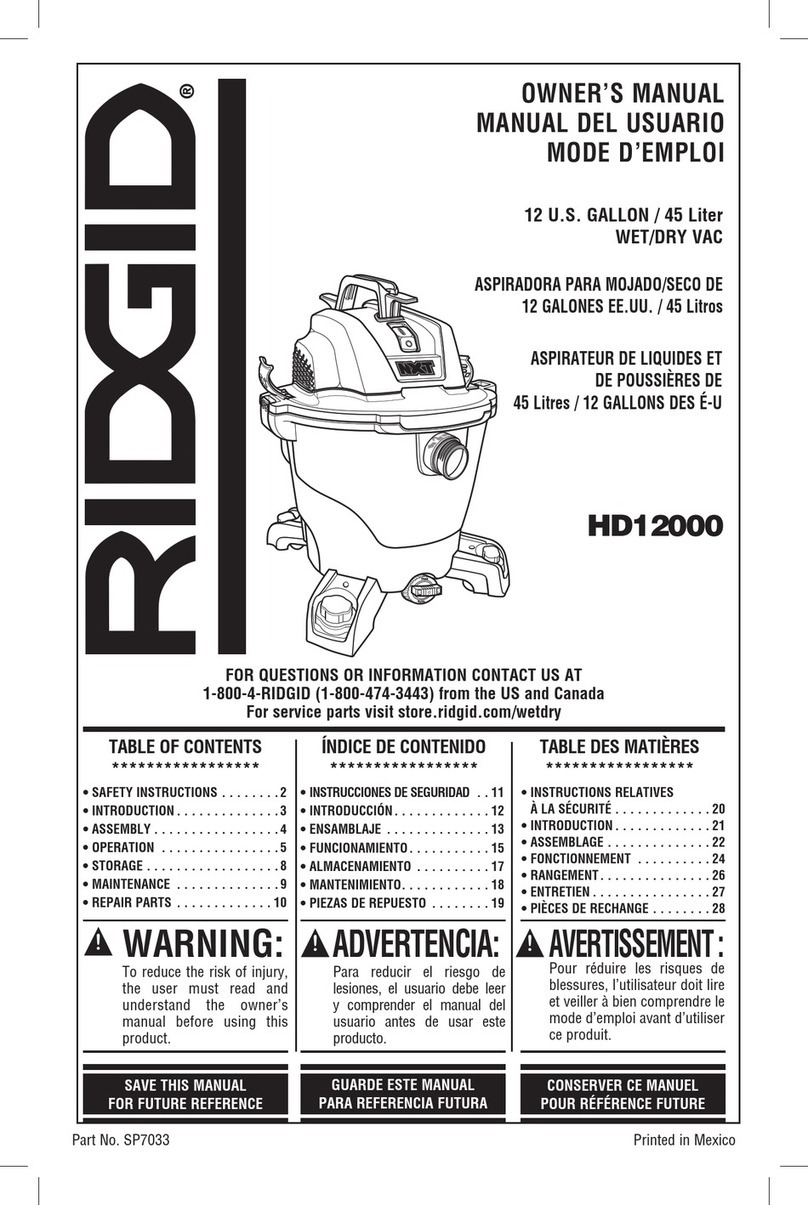 RIDGID HD12000 owner's manual