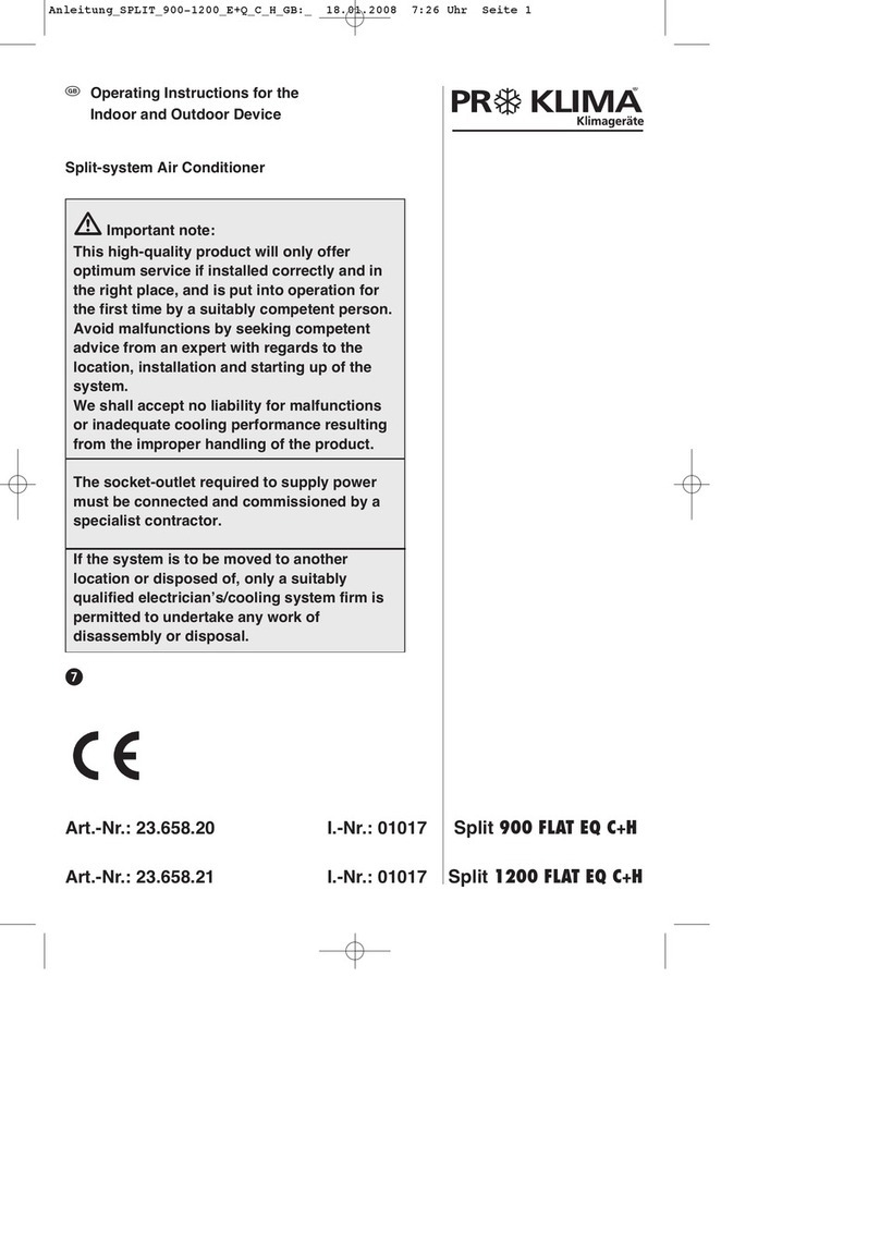 ProKlima Split 900 FLAT EQ C+H User manual ProKlima Split 900 FLAT EQ C+H User manual
