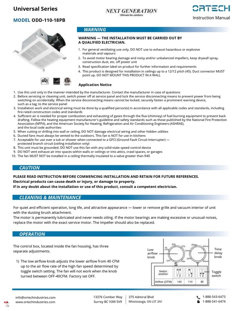 Ortech Universal ODD-110-18PB User manual