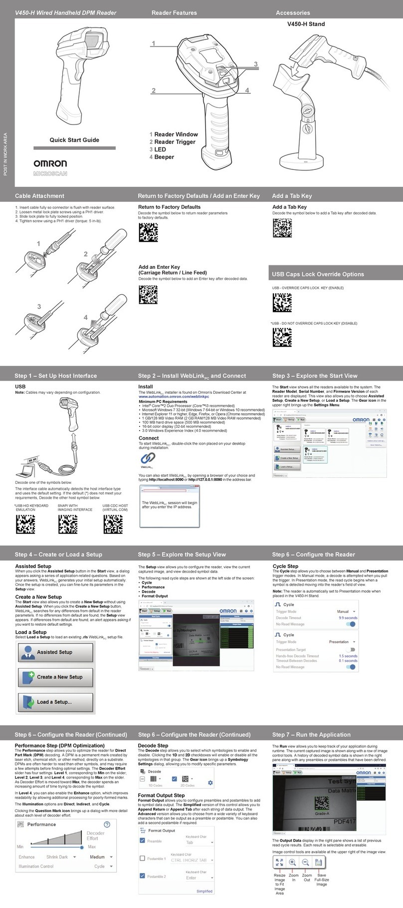 Omron V450-H User manual