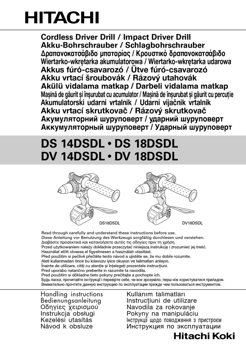 Hitachi DV 18DSDL Handling instructions