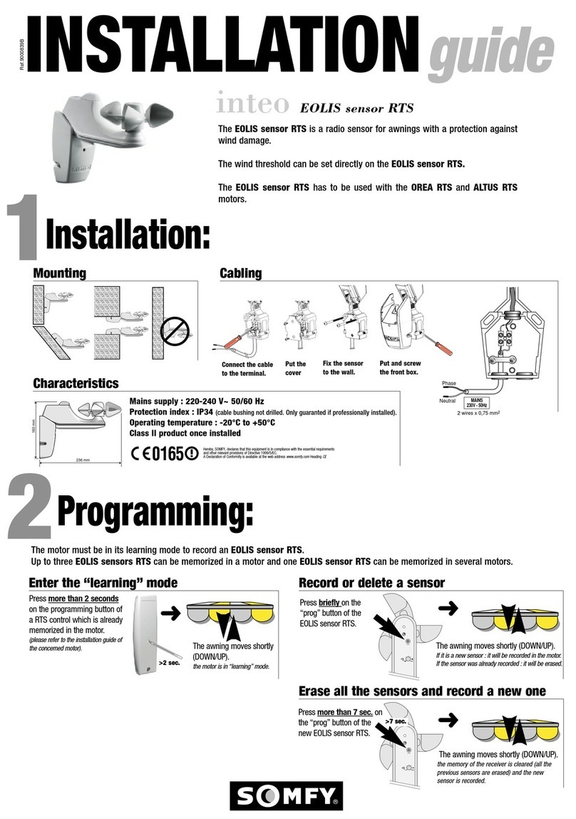 SOMFY inteo EOLIS sensor RTS installation guide